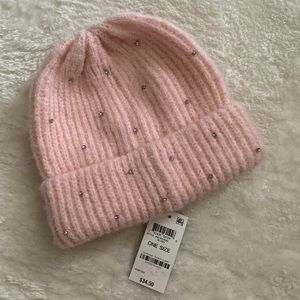 I•N•C Rhinestone Light Pink Beanie *NWT